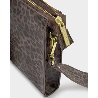 Katie Loxton AVERY SLIM CROSSBODY BAG | Caramel Quilted Suedette