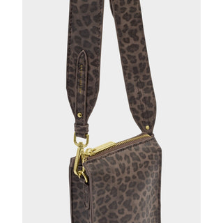 Katie Loxton AVERY SLIM CROSSBODY BAG | Caramel Quilted Suedette