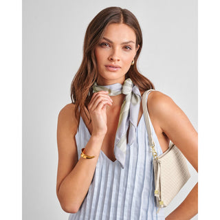 Katie Loxton SATIN MULTIWAY SCARF SAGE & BLUE RIPPLE STRIPES