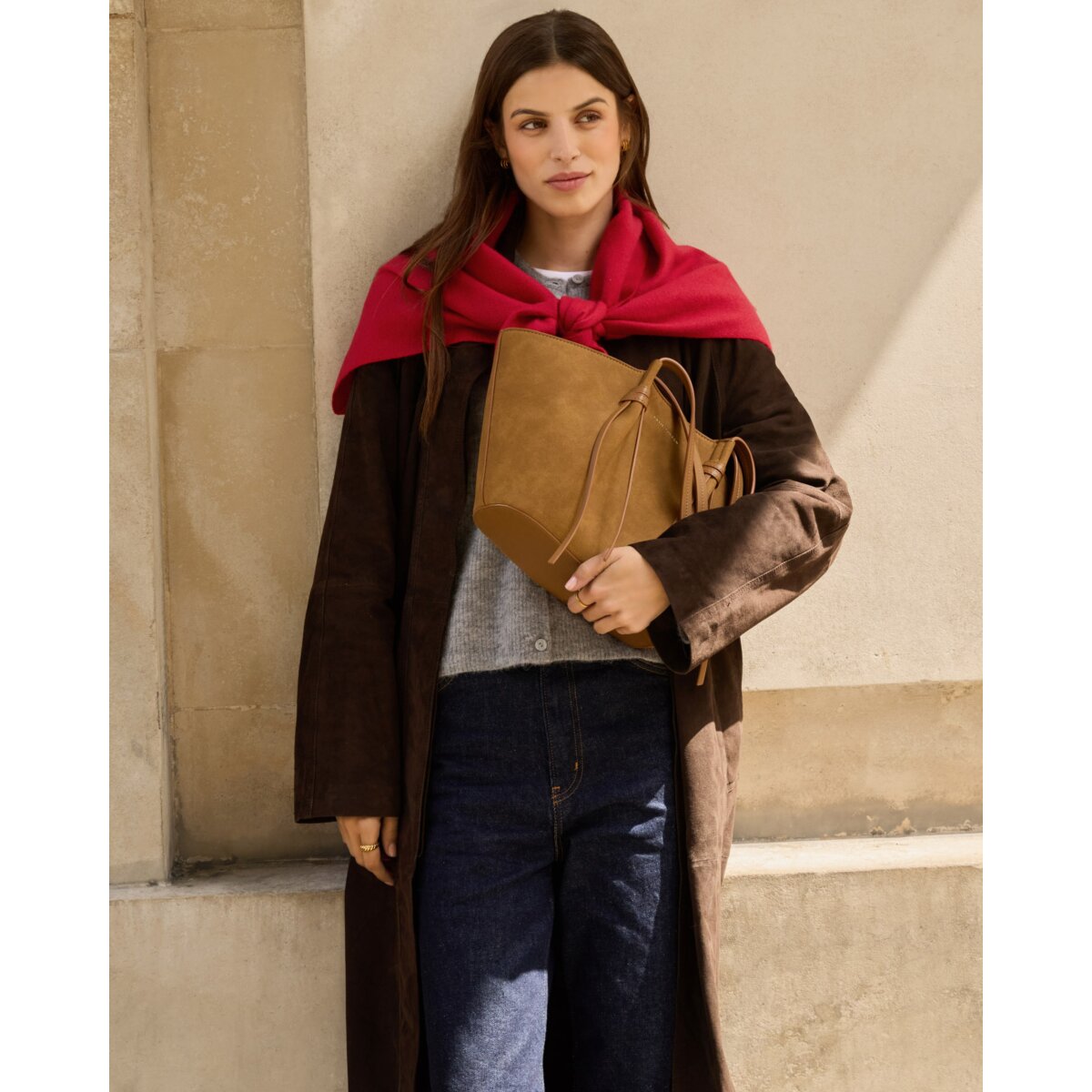 Katie Loxton Celina Small Suedette Tote Bag – Caramel Clothing