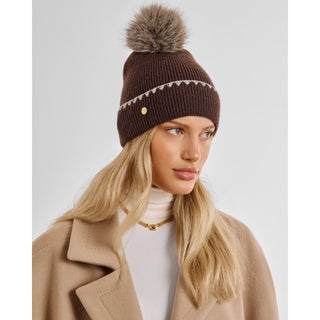 Katie Loxton Whipstitch Pom Pom Knitted Hat