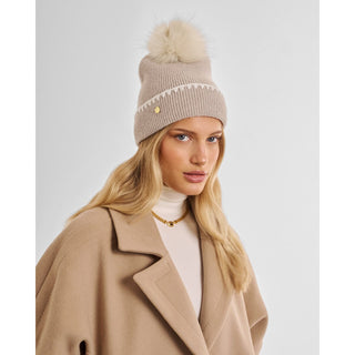 Katie Loxton Whipstitch Pom Pom Knitted Hat