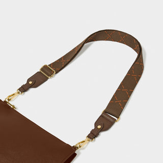 Katie Loxton Dash Line Canvas Strap in Brown and Orange