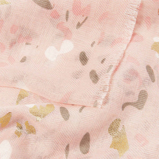 Katie Loxton Tcrazzo Foil Printed Scarf in Pink and Gold