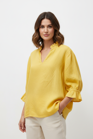 Lemon Linen Top