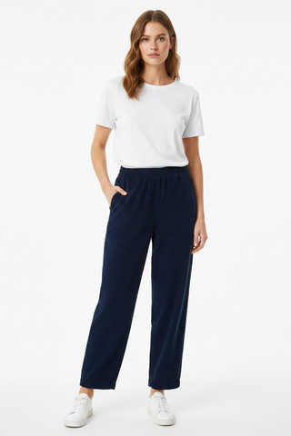 Navy Vonnie Trousers on Model