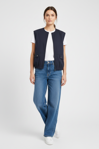 Navy Waistcoat on Model