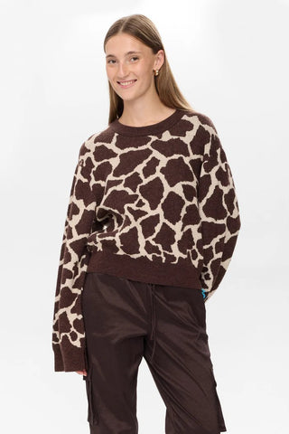 Numph Griff Animal Print Pullover