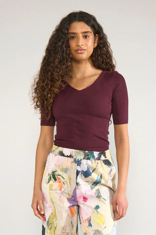 NÜMPH Nuayelet Short Sleeve Cropped Jumper