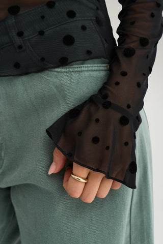 Nümph Nuevita Long Sleeve Sheer Mesh Top