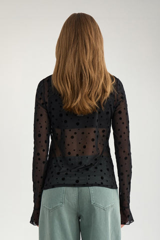 Nümph Nuevita Long Sleeve Sheer Mesh Top