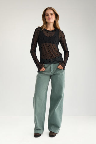 Nümph Nuevita Long Sleeve Sheer Mesh Top