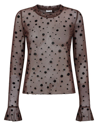 Nümph Nuevita Long Sleeve Sheer Mesh Top