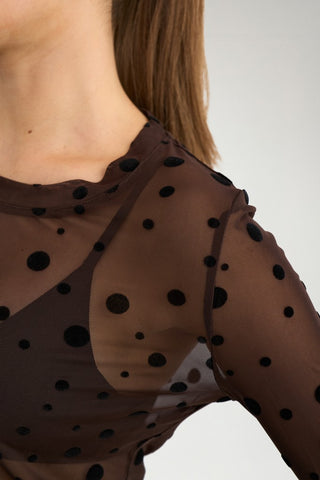 Nümph Nuevita Long Sleeve Sheer Mesh Top