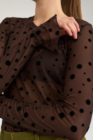 Nümph Nuevita Long Sleeve Sheer Mesh Top