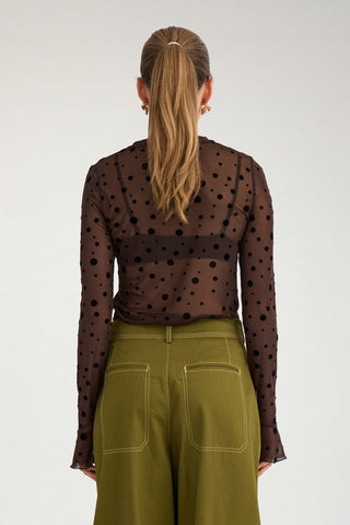 Nümph Nuevita Long Sleeve Sheer Mesh Top