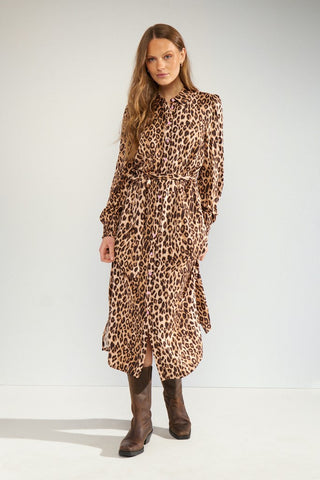Numph Nulorena Leopard Print Shirt Dress