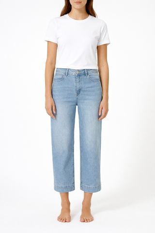 Conny Pressed Crease Wide Leg Cropped Jeans