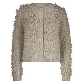 Red Button Loop Knitted Cardigan