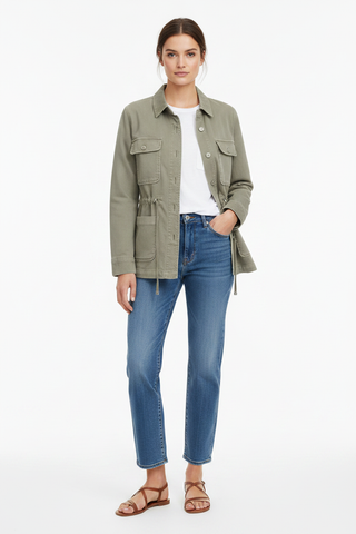 Red Button Robie Jacket on Model