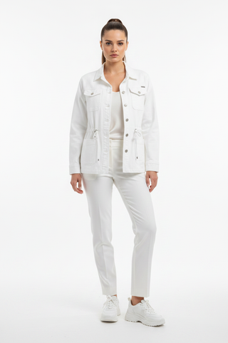 White Utility Jacket on Model