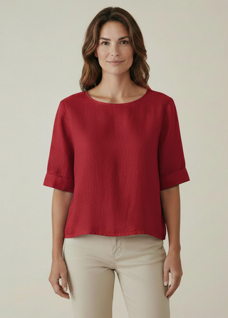 Sasa Button back Linen Top
