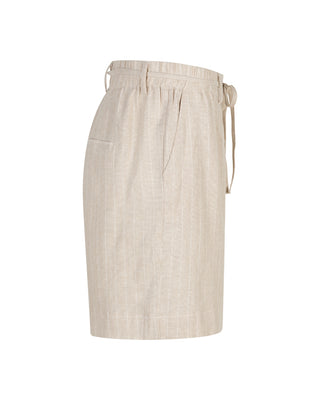 Red Button Cami Shorts Linen/Visco Pinstripe