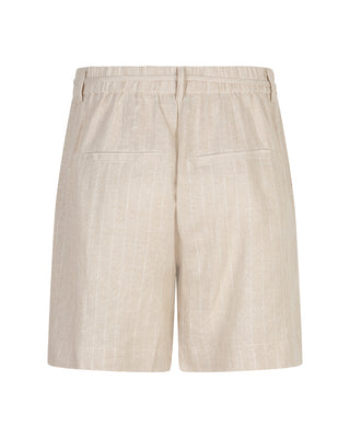 Red Button Cami Shorts Linen/Visco Pinstripe