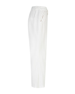 Red Button Conny Cropped Linen / Cotton Off White