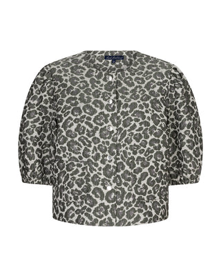 Red Button Danelle Leopard Jacquard Short Sleeve Jacket