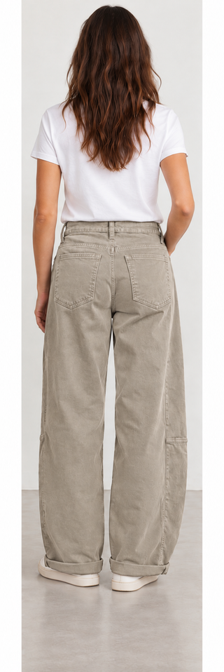 Sasa Barrel Leg Cotton Twill Jeans