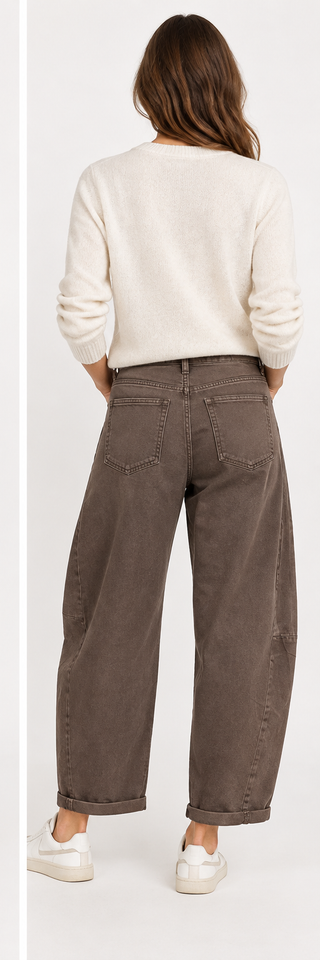 Sasa Cotton Twill Barrel Trousers