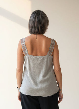 Sasa Lace Trim Satin Vest Top