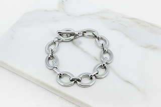 Silver Oval Link Bracelet
