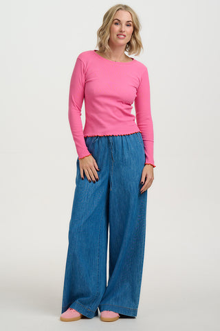 Sugarhill Brighton Lena Ribbed Long Sleeve Jersey Top