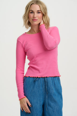 Sugarhill Brighton Lena Ribbed Long Sleeve Jersey Top