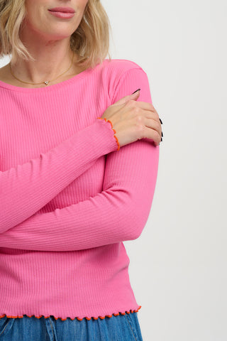 Sugarhill Brighton Lena Ribbed Long Sleeve Jersey Top