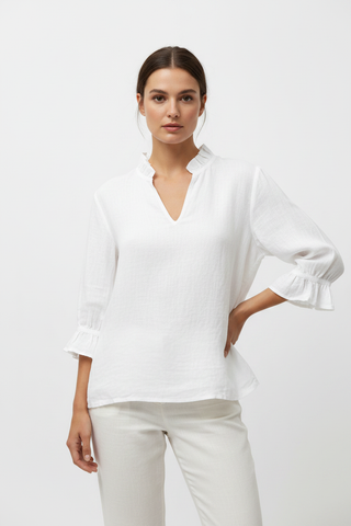 White Linen Top