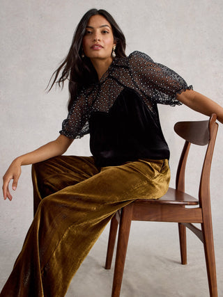 White Stuff Lexi Velvet Top