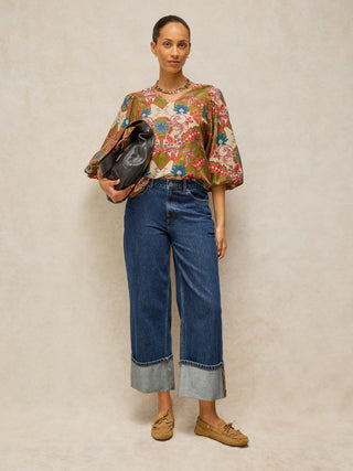 White Stuff Matilda V Neck Wide Sleeve Top