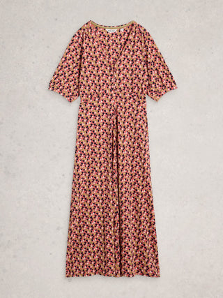 White Stuff Megan Jersey V Neck Short Sleeve Midi Dress