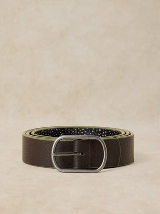 White Stuff Animal Print Reversible Leather Belt