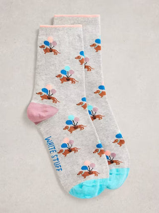 White Stuff Light Grey Novelty Socks