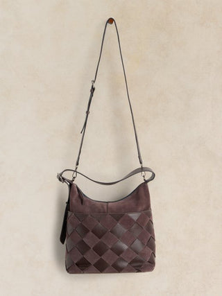 White Stuff Sophia Leather Weave Crossbody Bag