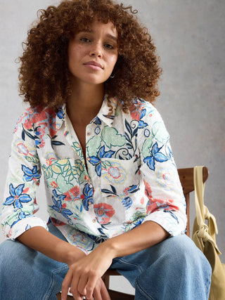 White Stuff Sophie Organic Cotton Printed Shirt