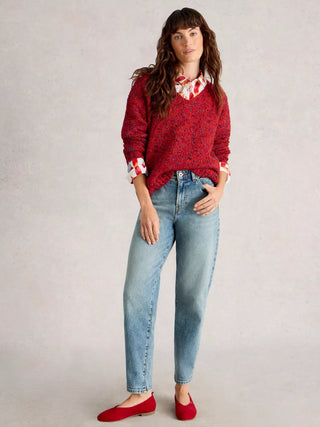 White Stuff Texture V-Neck Jumper