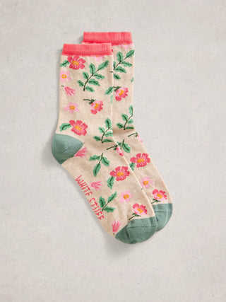 White Stuff Floral Ankle Sock