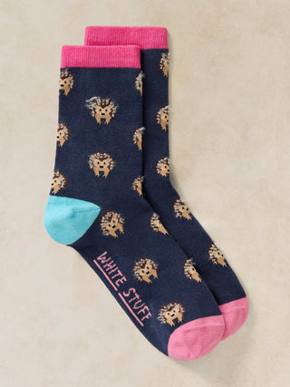 White Stuff Fluffy Hedgehog Socks