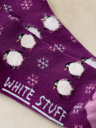White Stuff Fluffy Penguin Socks