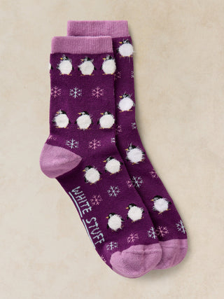 White Stuff Fluffy Penguin Socks